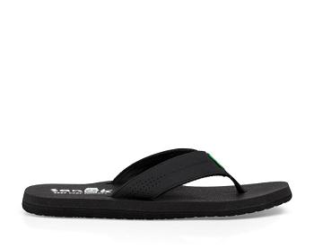 Sanuk Beer Cozy Coaster Men's Flip Flops Black | Canada 263PJJ